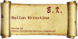 Ballon Krisztina névjegykártya