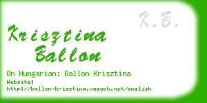 krisztina ballon business card